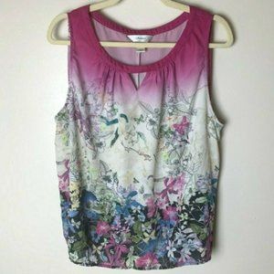 Sleeveless summer top Floral Purple
